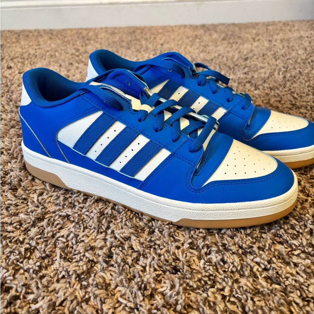 Adidas Men’s Blue and White Low-Top Sneakers